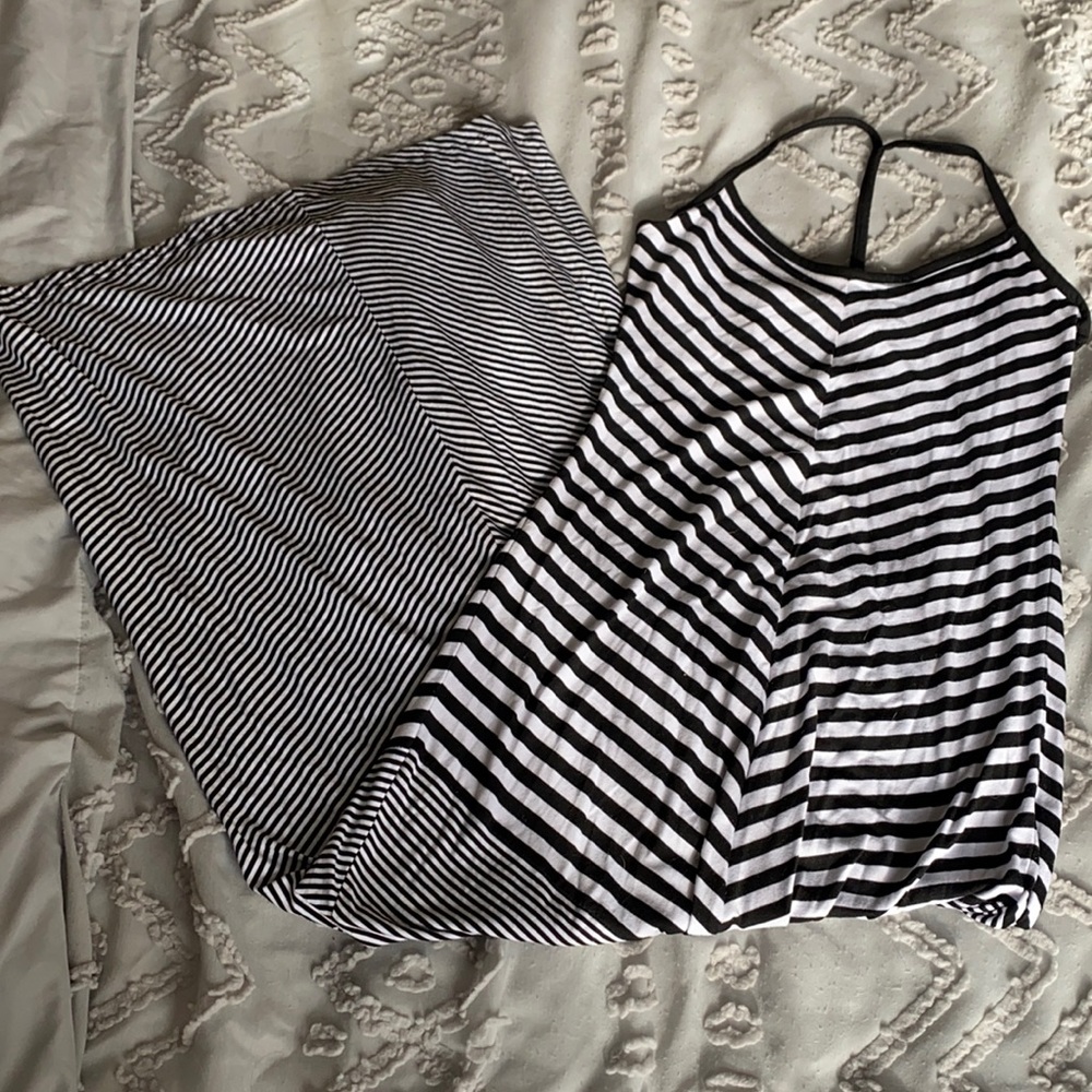 Black and white maxi dress